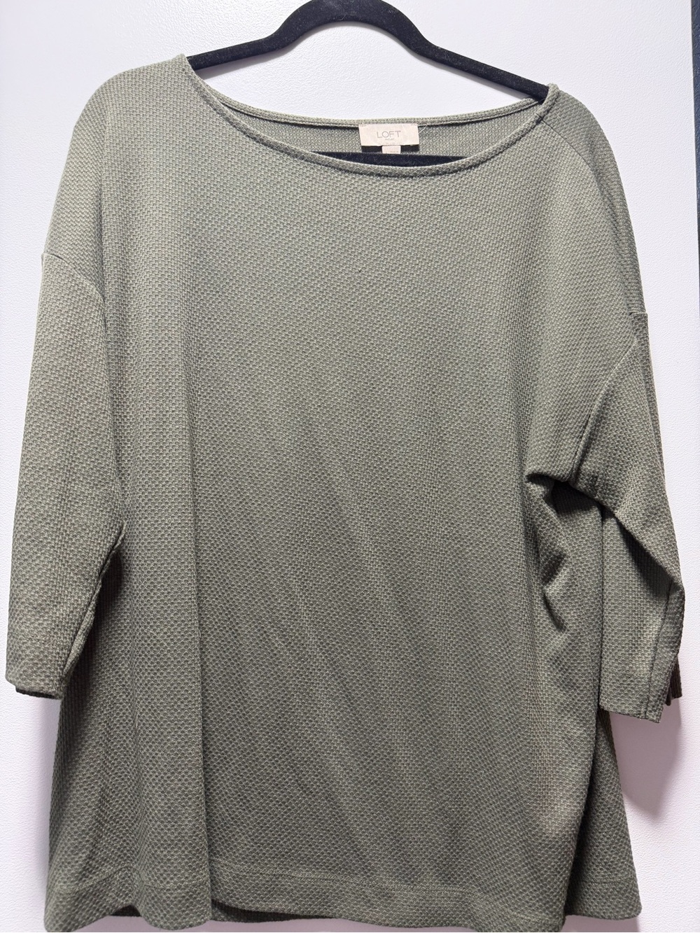 LOFT Olive Knit Textured Women's Tunic Top